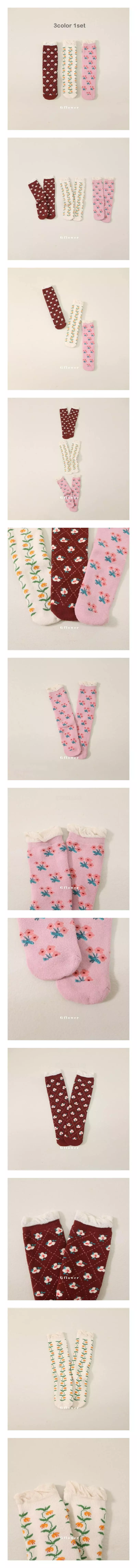 G Flower - Korean Children Fashion - #designkidswear - Soft Flower Long Socks Set