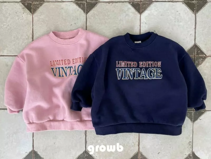Grow B - Korean Children Fashion - #childofig - Vintahe Fleece Sweatshirt - 8