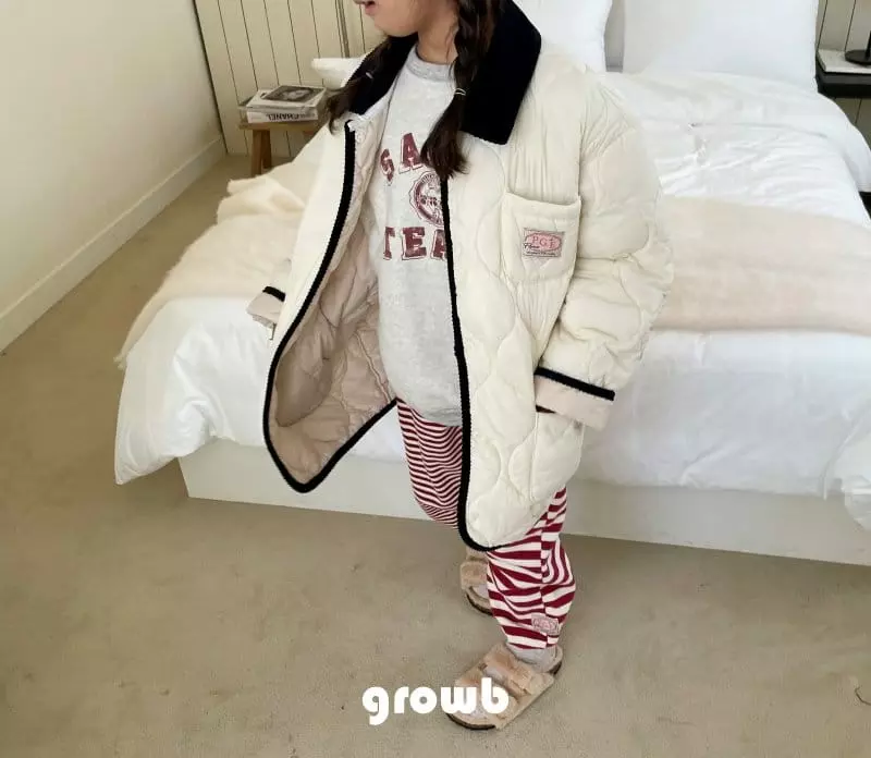 Grow B - Korean Children Fashion - #kidsstore - Mild Quilting Jumper - 2