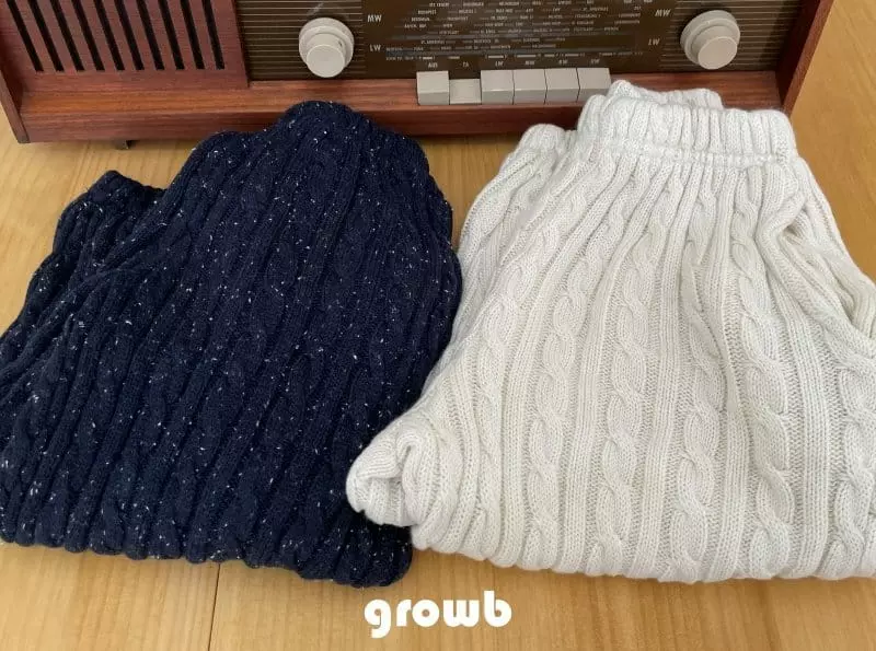 Grow B - Korean Children Fashion - #kidsstore - Twist Knit Pants - 9