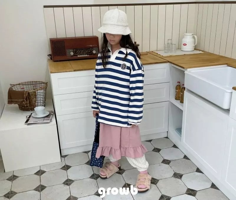 Grow B - Korean Children Fashion - #minifashionista - Number Collar Tee