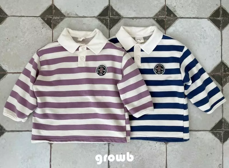 Grow B - Korean Children Fashion - #todddlerfashion - Number Collar Tee - 4