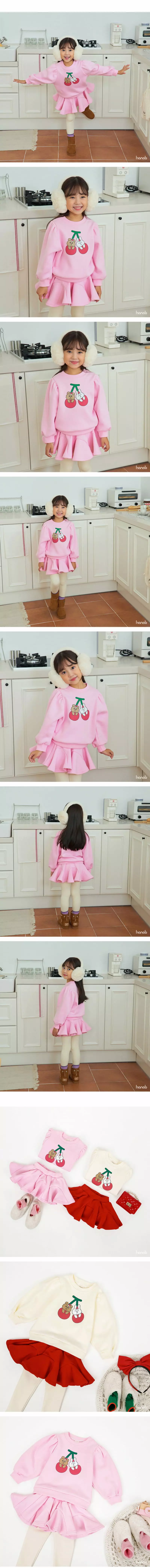Hanab - Korean Children Fashion - #childrensboutique - Winter Cherry Top Bottom Set - 2