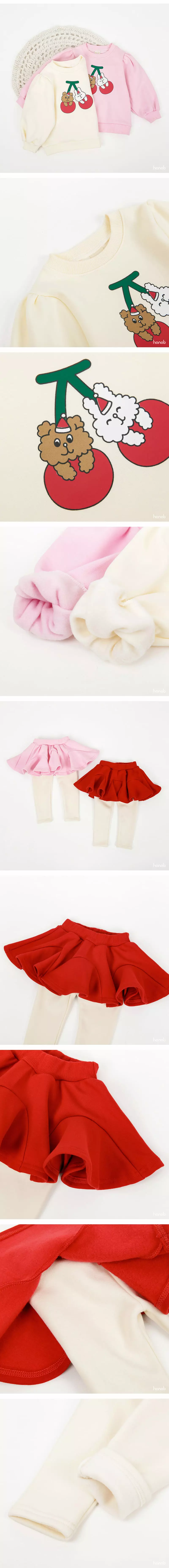 Hanab - Korean Children Fashion - #designkidswear - Winter Cherry Top Bottom Set - 3