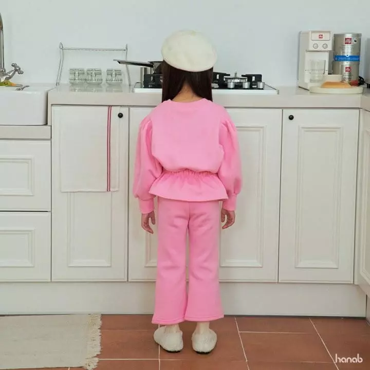 Hanab - Korean Children Fashion - #discoveringself - Barnie Love Top Bottom Set - 5