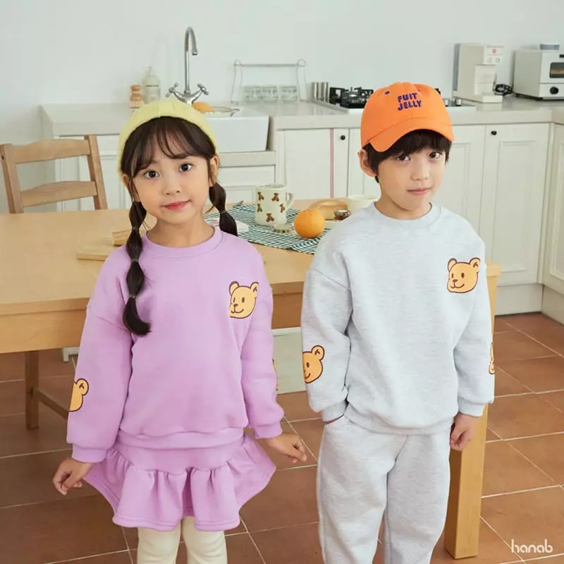 Hanab - Korean Children Fashion - #kidsshorts - Happy Bear Top Bottom Set - 6