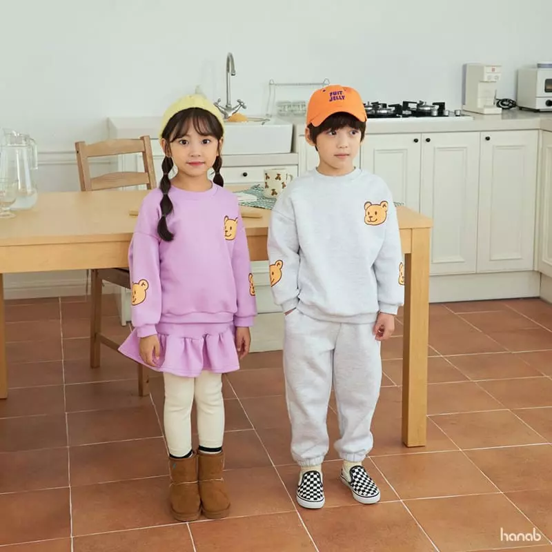 Hanab - Korean Children Fashion - #littlefashionista - Happy Bear Top Bottom Set - 10