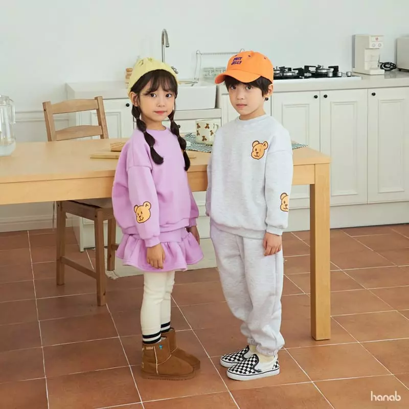 Hanab - Korean Children Fashion - #minifashionista - Happy Bear Top Bottom Set - 12