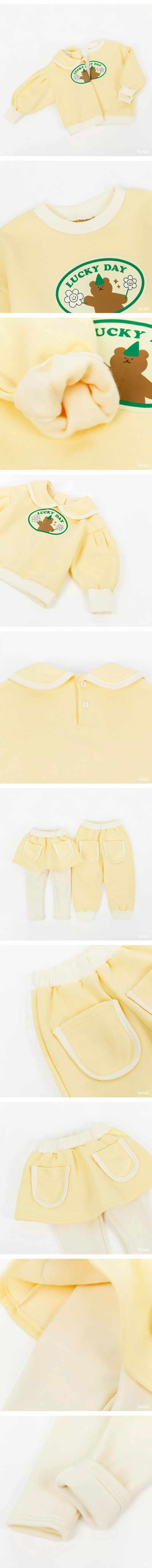 Hanab - Korean Children Fashion - #stylishchildhood - Lucky Fleece Top Bottom Set - 3