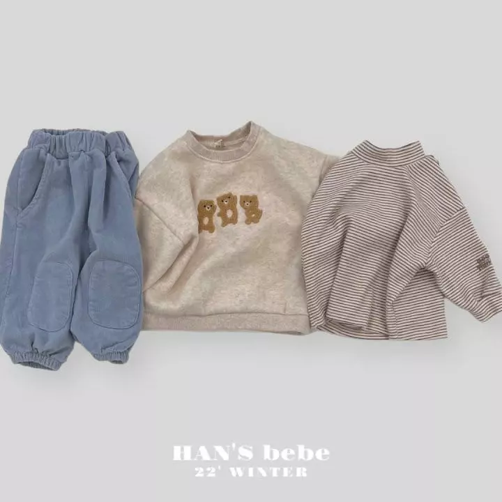 Han's - Korean Baby Fashion - #babyboutiqueclothing - Bebe Three Bear Sweatshirt - 11