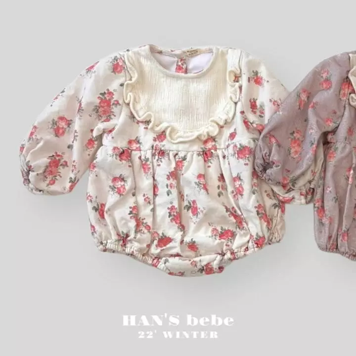 Han's - Korean Baby Fashion - #babyfashion - Beeb Double Flower Frill Bodysuit - 11
