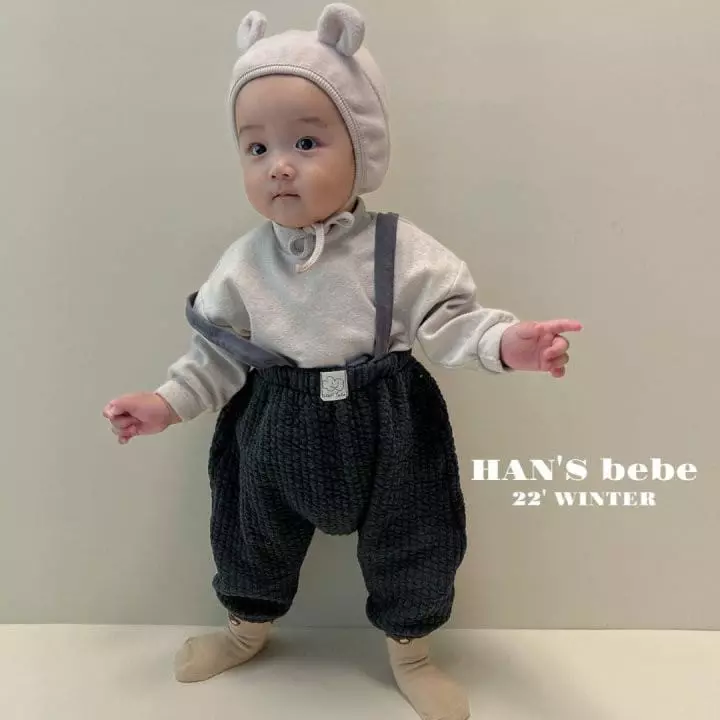 Han's - Korean Baby Fashion - #babyfever - Bebe Quilting Dungarees Pants - 2