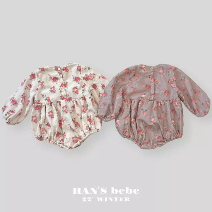 Han's - Korean Baby Fashion - #babyfever - Beeb Double Flower Frill Bodysuit - 12