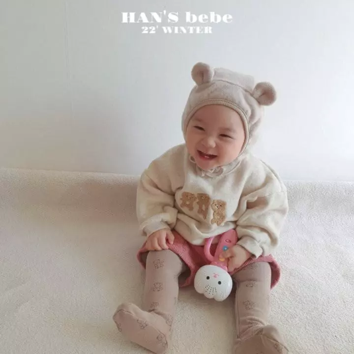 Han's - Korean Baby Fashion - #babylifestyle - Bebe Three Bear Sweatshirt