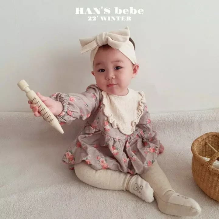 Han's - Korean Baby Fashion - #babyootd - Beeb Double Flower Frill Bodysuit
