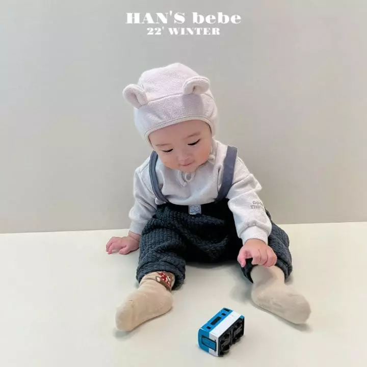 Han's - Korean Baby Fashion - #babyoutfit - Bebe Quilting Dungarees Pants - 7