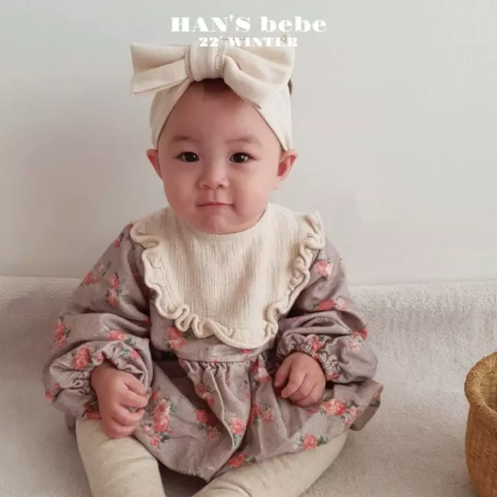 Han's - Korean Baby Fashion - #babyoutfit - Beeb Double Flower Frill Bodysuit - 2