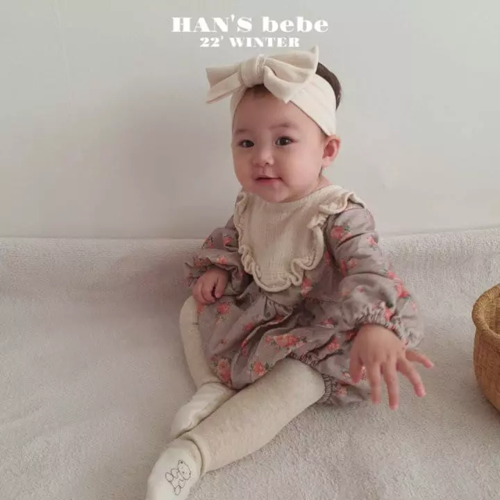 Han's - Korean Baby Fashion - #babyoutfit - Beeb Double Flower Frill Bodysuit - 3