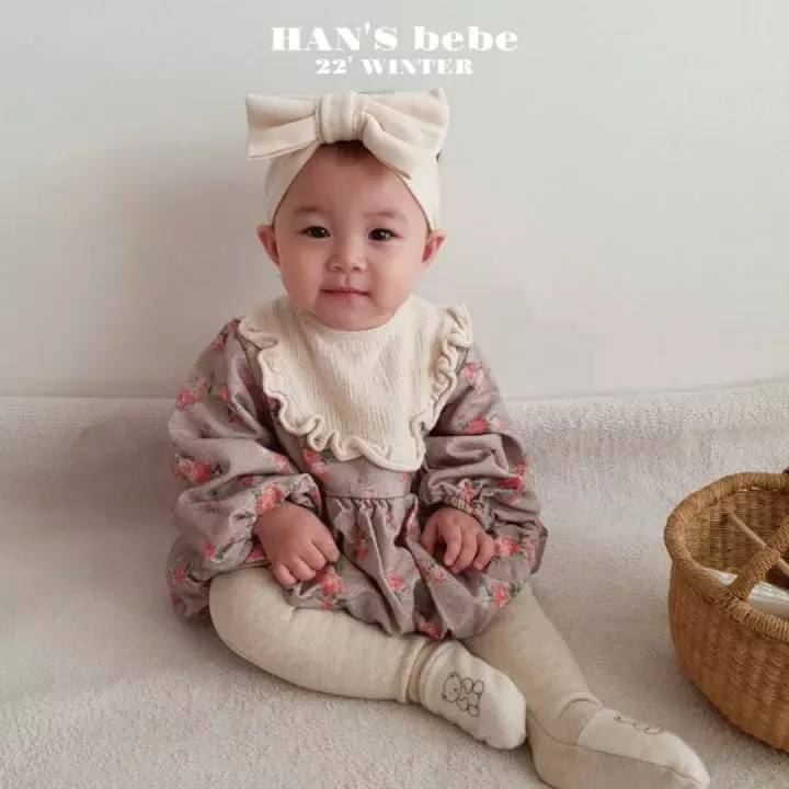 Han's - Korean Baby Fashion - #babyoutfit - Beeb Double Flower Frill Bodysuit - 4