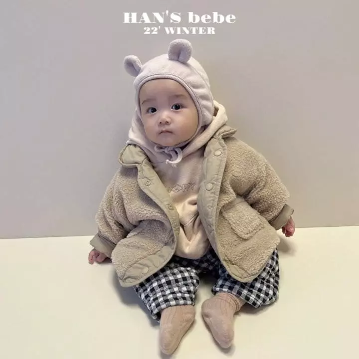 Han's - Korean Baby Fashion - #onlinebabyboutique - Bebe Check Quilting Pants - 12