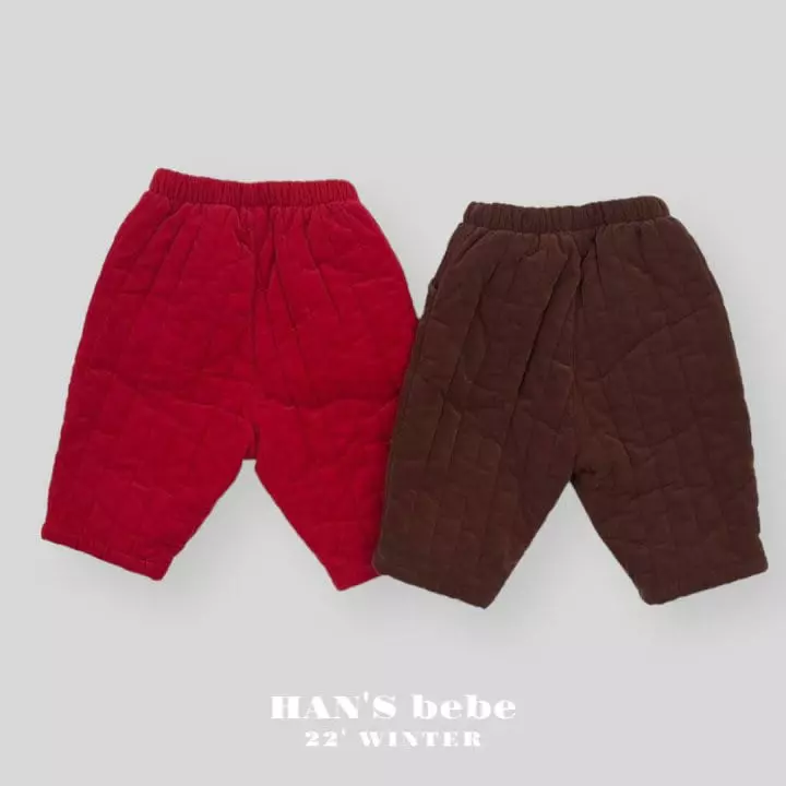 Han's - Korean Baby Fashion - #onlinebabyshop - Bebe Petter Quilting Pants - 12