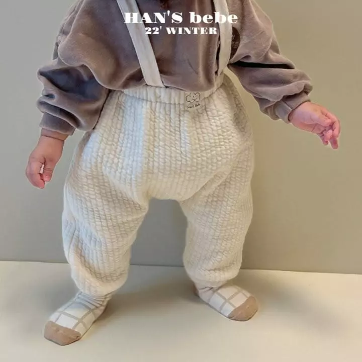 Han's - Korean Baby Fashion - #onlinebabyshop - Bebe Quilting Dungarees Pants - 11
