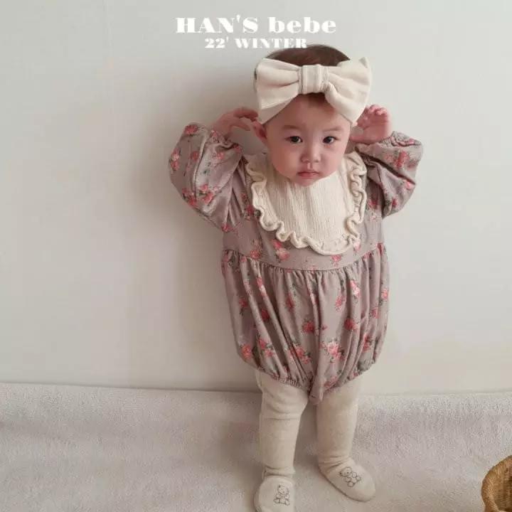 Han's - Korean Baby Fashion - #onlinebabyshop - Beeb Double Flower Frill Bodysuit - 6