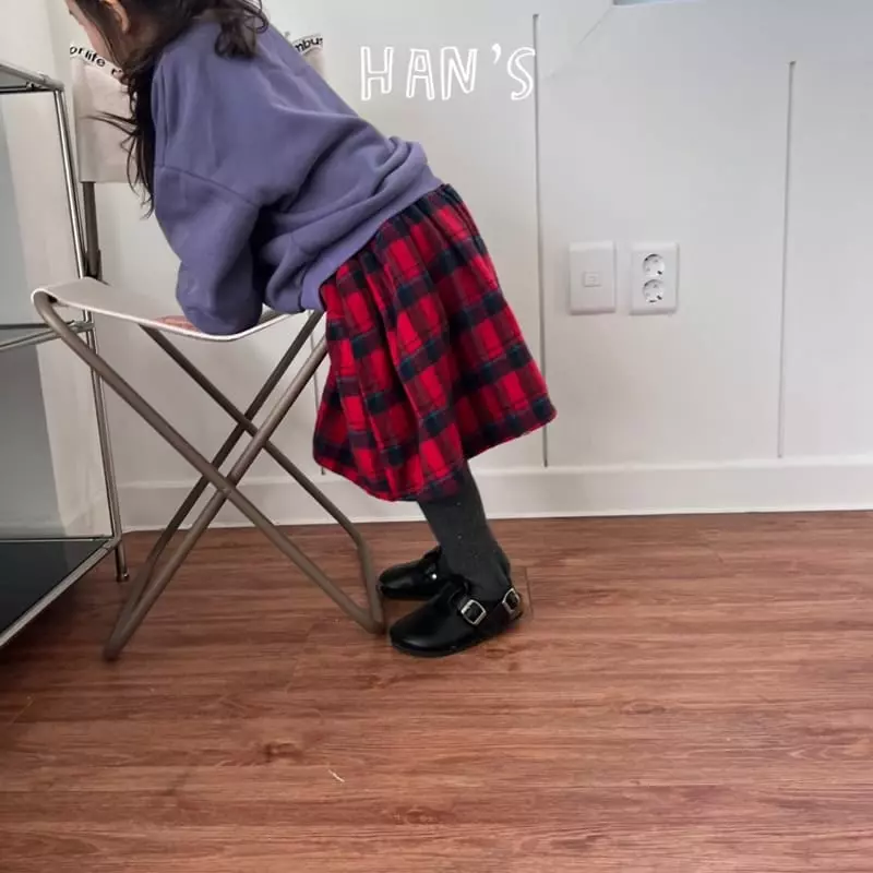Han's - Korean Children Fashion - #childofig - Check Fleece Skirt - 6