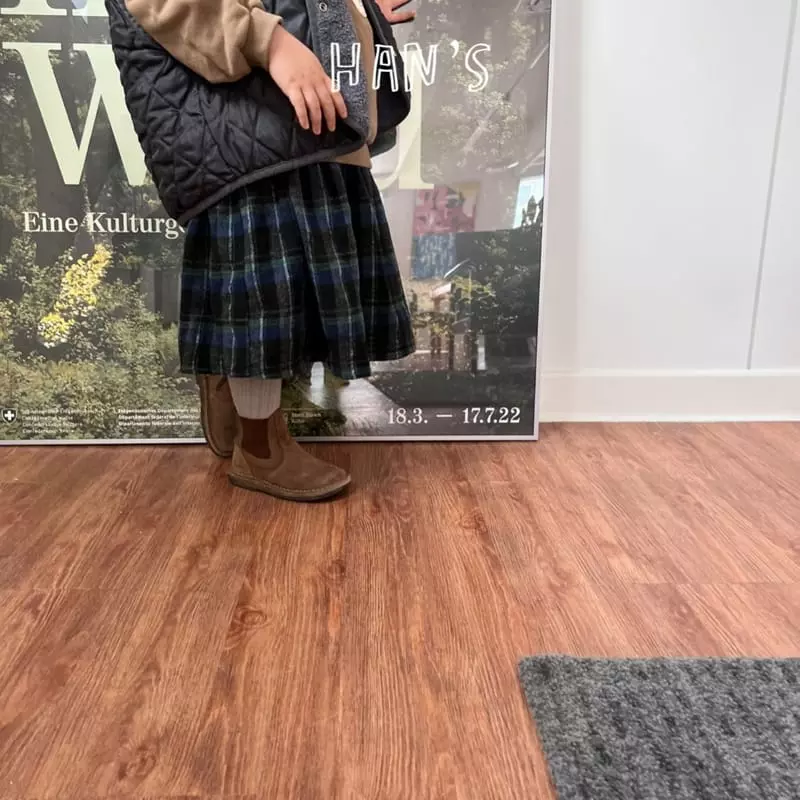 Han's - Korean Children Fashion - #discoveringself - Check Fleece Skirt - 9