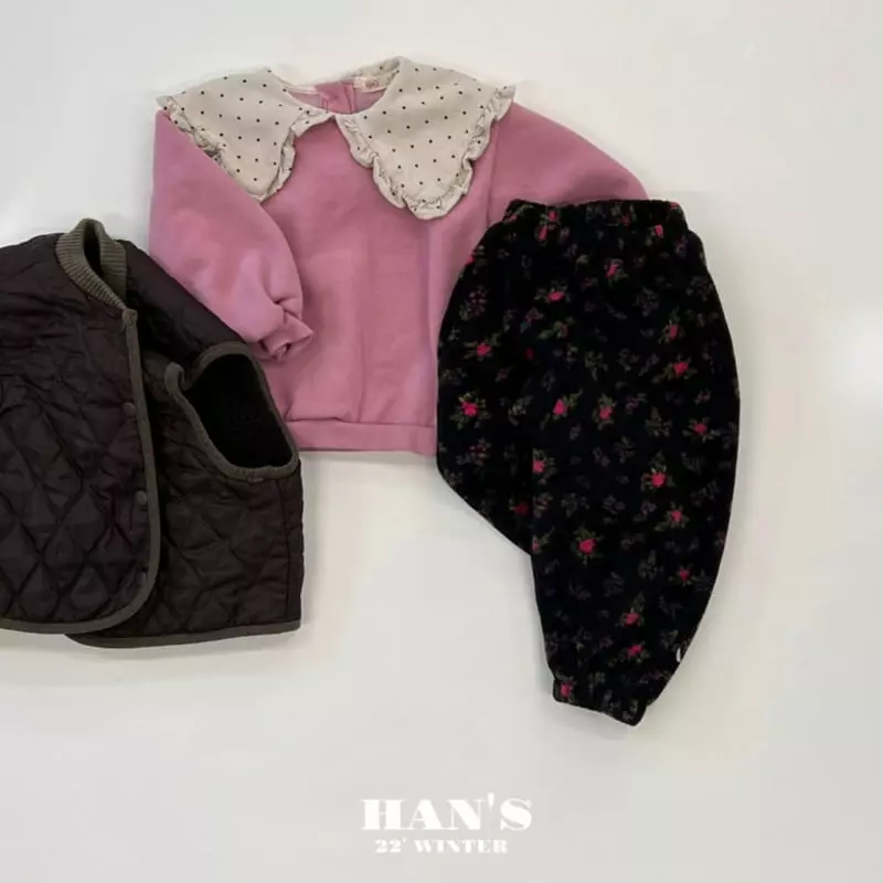 Han's - Korean Children Fashion - #fashionkids - Color Flower Pants - 10