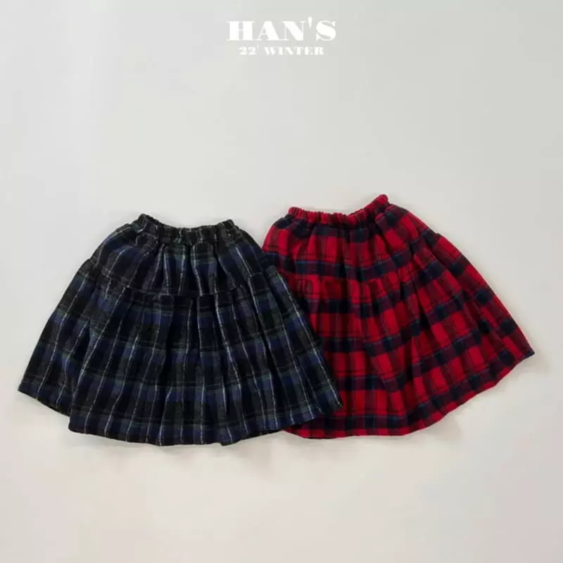 Han's - Korean Children Fashion - #kidsstore - Check Fleece Skirt - 12
