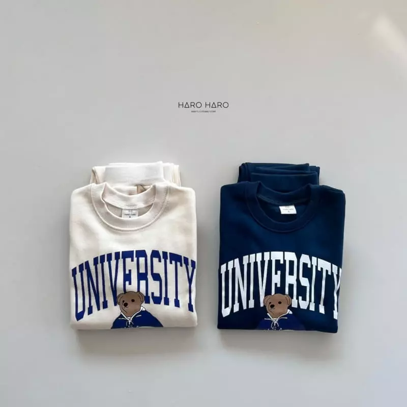 Haro Haro - Korean Children Fashion - #Kfashion4kids - University Fleece Top Bottom Set - 2
