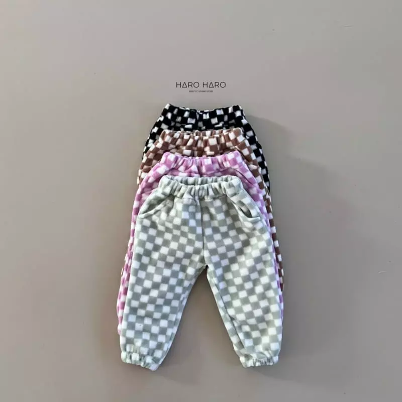 Haro Haro - Korean Children Fashion - #childofig - Check Fleece Pants - 6
