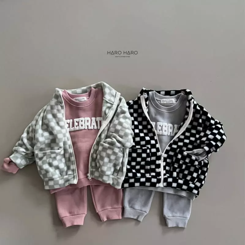 Haro Haro - Korean Children Fashion - #childrensboutique - Celeb Fleece Top Bottom Set - 10