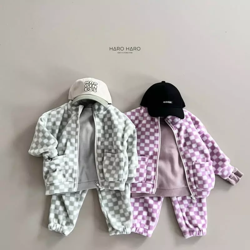 Haro Haro - Korean Children Fashion - #designkidswear - Check Fleece Pants - 8