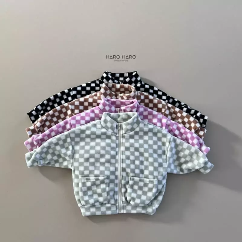 Haro Haro - Korean Children Fashion - #fashionkids - Fleece Check Jumper - 2