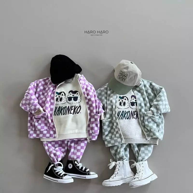 Haro Haro - Korean Children Fashion - #fashionkids - Check Fleece Pants - 10