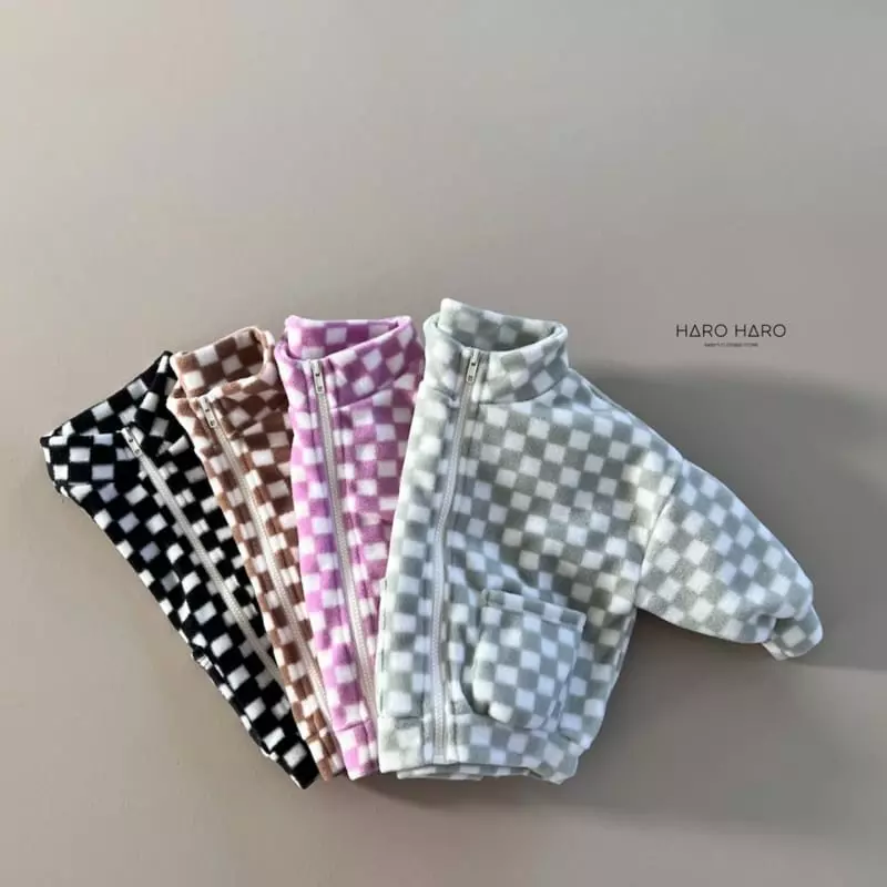 Haro Haro - Korean Children Fashion - #kidsshorts - Fleece Check Jumper - 4