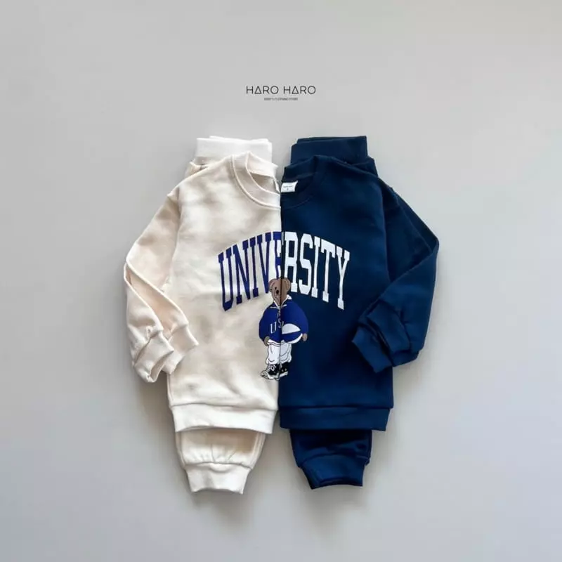 Haro Haro - Korean Children Fashion - #minifashionista - University Fleece Top Bottom Set - 5