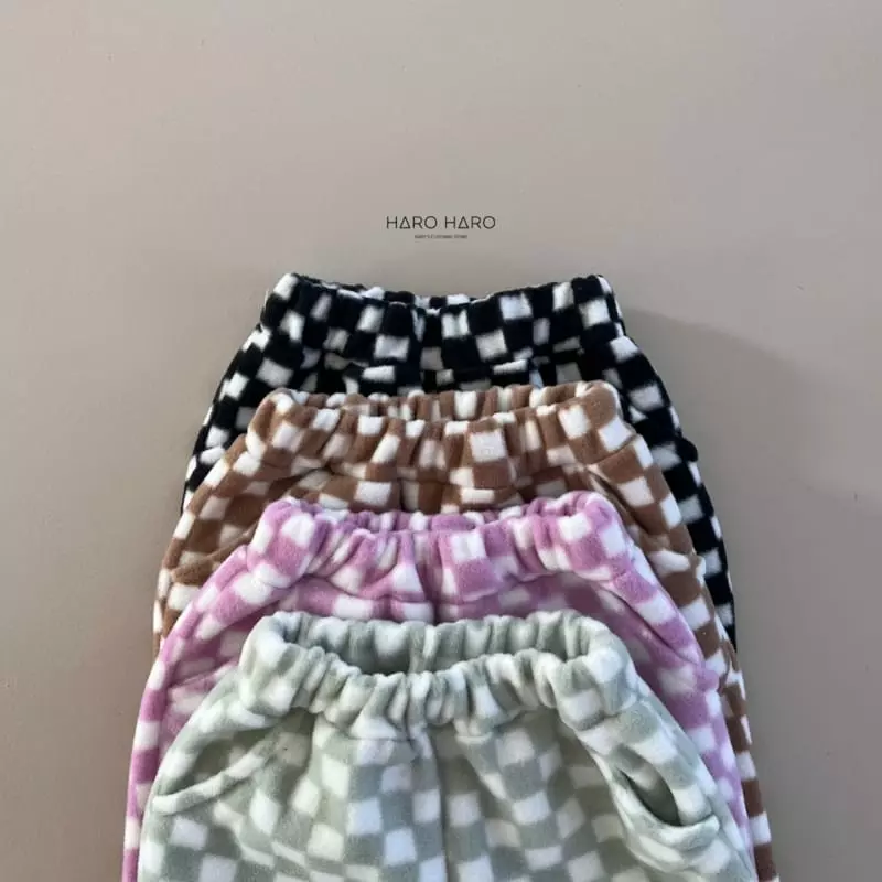 Haro Haro - Korean Children Fashion - #stylishchildhood - Check Fleece Pants - 5