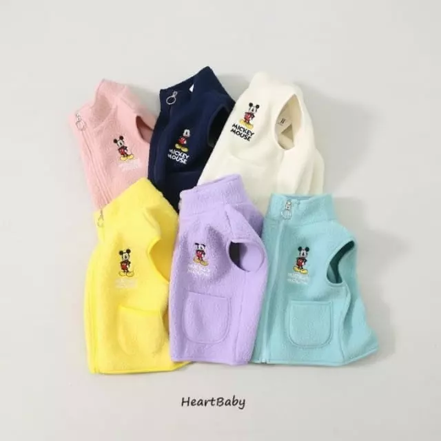Heart Baby - Korean Children Fashion - #discoveringself - Mickey Fleece Vest - 3