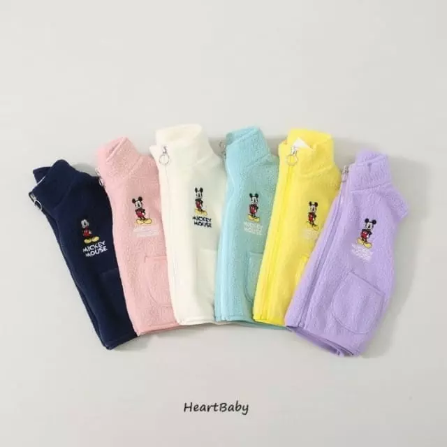 Heart Baby - Korean Children Fashion - #discoveringself - Mickey Fleece Vest - 4