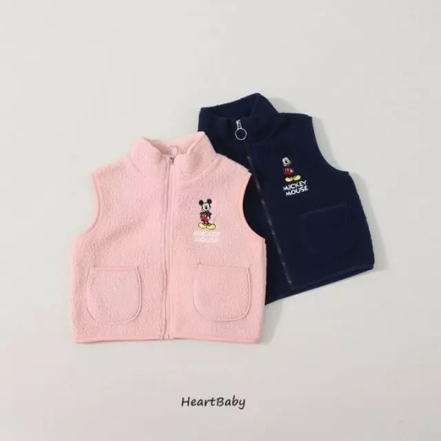 Heart Baby - Korean Children Fashion - #kidsshorts - Mickey Fleece Vest - 5