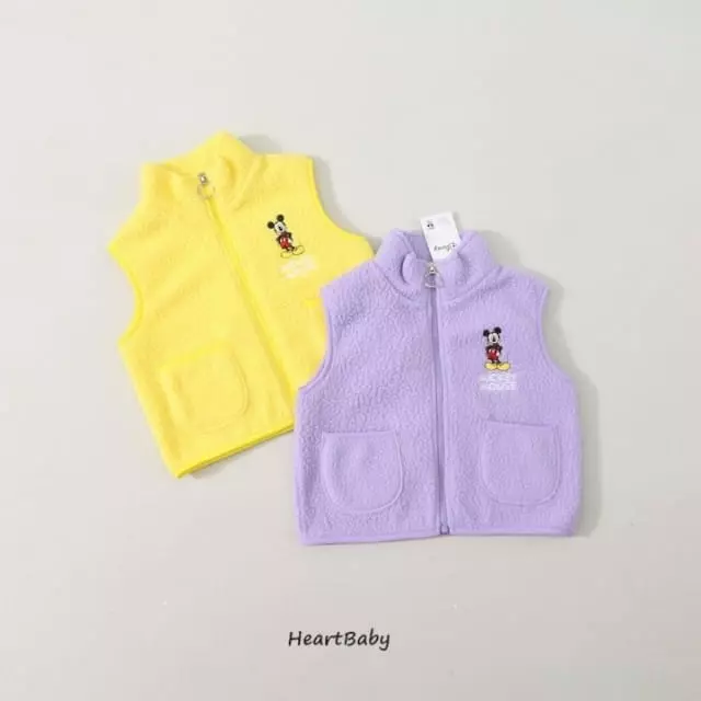 Heart Baby - Korean Children Fashion - #kidsstore - Mickey Fleece Vest - 6