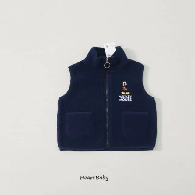 Heart Baby - Korean Children Fashion - #littlefashionista - Mickey Fleece Vest - 9