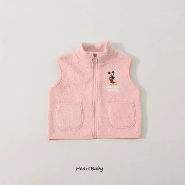 Heart Baby - Korean Children Fashion - #prettylittlegirls - Mickey Fleece Vest - 12