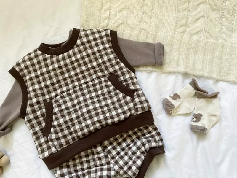 Hi Byebebe - Korean Baby Fashion - #babyboutique - Kale Check Vest Top Bottom Set - 10