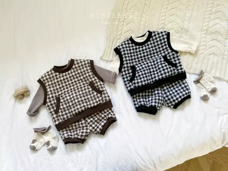 Hi Byebebe - Korean Baby Fashion - #babyboutiqueclothing - Kale Check Vest Top Bottom Set - 11