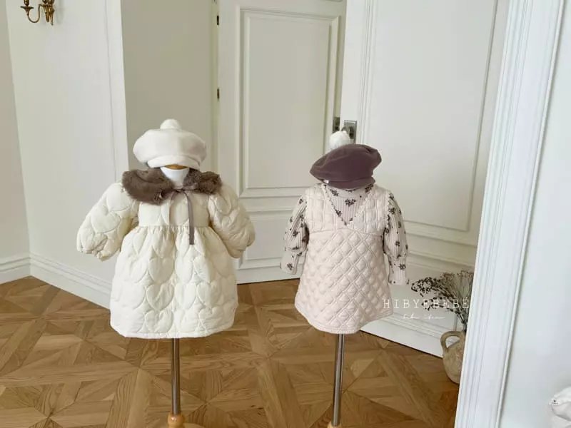 Hi Byebebe - Korean Baby Fashion - #babyfever - Heart Quilting One-piece - 5