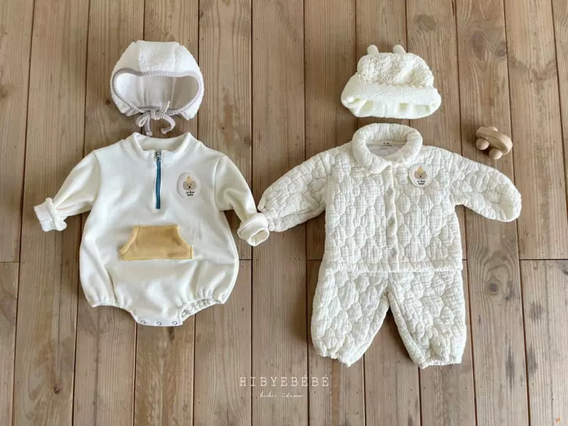 Hi Byebebe - Korean Baby Fashion - #babyoninstagram - Bear Half Neck Rib Bodysuit - 3
